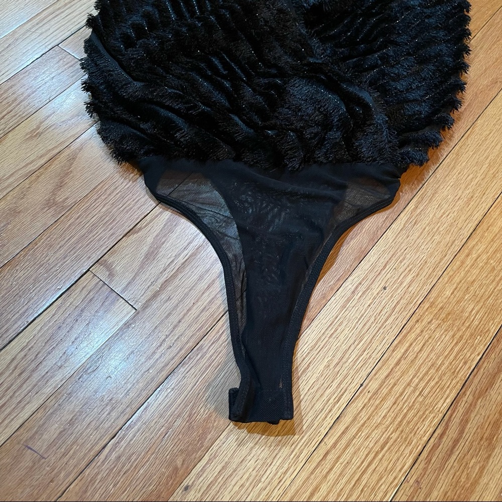 ASTR The Label Black Bodysuit Eyelash Fringe S - Picture 7 of 13